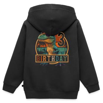 T-Rex Sunglasses 3 Years Boy 3rd Birthday - Kids Premium Organic Zip-up Hoodie - black - Back - AI Model Kid Male (0cm)