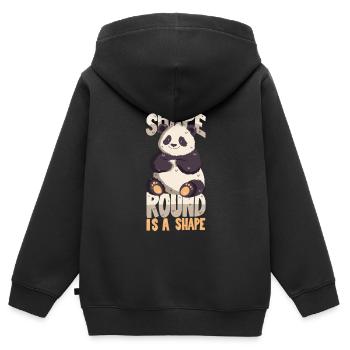 Je suis en forme. Rond est une forme. - Sweat Premium à capuche zippé enfant bio - noir - Dos - AI Model Kid Male (0cm)