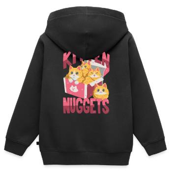 Kitten Nuggets - Kinder Premium Organic Zip Hoodie - Schwarz - Hinten - AI Model Kid Male (0cm)