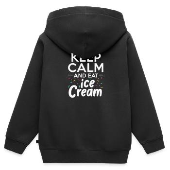 Eiscreme - Kinder Premium Organic Zip Hoodie - Schwarz - Hinten - AI Model Kid Male (0cm)