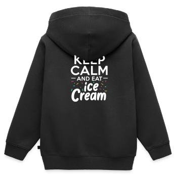 Eiscreme Eis Eiskrem Ice Cream Sommer Geschenk - Kinder Premium Organic Zip Hoodie - Schwarz - Hinten - AI Model Kid Male (0cm)