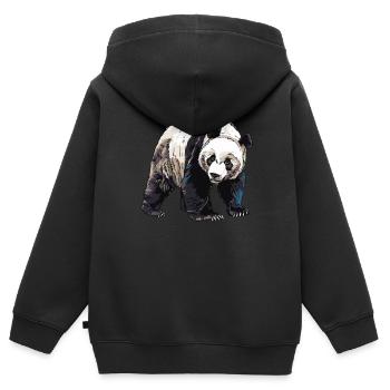 Panda Ours Panda géant japonais - Sweat Premium à capuche zippé enfant bio - noir - Dos - AI Model Kid Male (0cm)