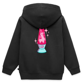 Llama Lava Lamp - Kids Premium Organic Zip-up Hoodie - black - Back - AI Model Kid Male (0cm)
