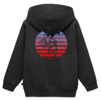 Lutte - Sweat Premium à capuche zippé enfant bio - noir - Dos - AI Model Kid Male (0cm)