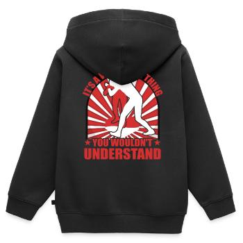 It's a Wrestling thing you wouldn't understand - Kids Premium Organic Zip-up Hoodie - black - Back - AI Model Kid Male (0cm)