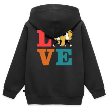 Wrestling Love - Kids Premium Organic Zip-up Hoodie - black - Back - AI Model Kid Male (0cm)