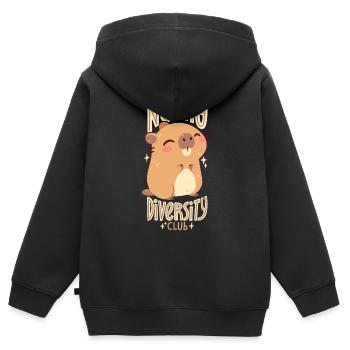 Neurodiversity Club - Kids Premium Organic Zip-up Hoodie - black - Back - AI Model Kid Male (0cm)