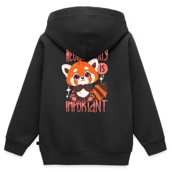Neurodiversity is important - Kids Premium Organic Zip-up Hoodie - black - Back - AI Model Kid Male (0cm)