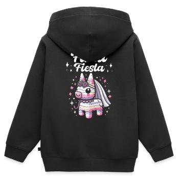 Junggesellin - Kinder Premium Organic Zip Hoodie - Schwarz - Hinten - AI Model Kid Male (0cm)
