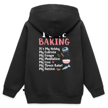 Bäcker Bäckerein Backwaren Backen Geschenk - Kinder Premium Organic Zip Hoodie - Schwarz - Hinten - AI Model Kid Male (0cm)