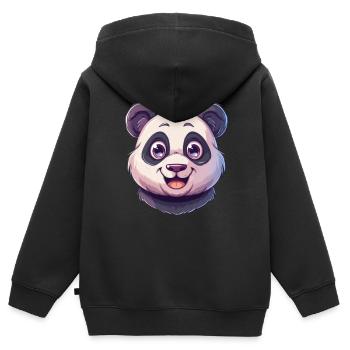 Panda Ours Panda géant japonais - Sweat Premium à capuche zippé enfant bio - noir - Dos - AI Model Kid Male (0cm)