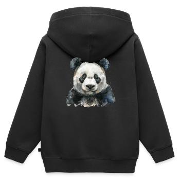 Panda Ours Panda géant japonais - Sweat Premium à capuche zippé enfant bio - noir - Dos - AI Model Kid Male (0cm)