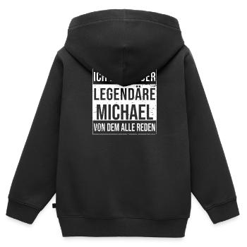 I'm this legendary for Michael - Kids Premium Organic Zip-up Hoodie - black - Back - AI Model Kid Male (0cm)