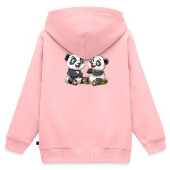 Panda Cub Panda géant japonais - Sweat Premium à capuche zippé enfant bio - rose - Dos - AI Model Kid Female (0cm)