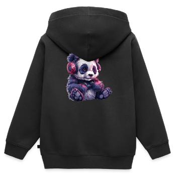 Panda Bear Gamer Panda géant japonais - Sweat Premium à capuche zippé enfant bio - noir - Dos - AI Model Kid Male (0cm)