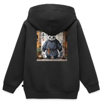 Pandabär Yokai Japanischer Riesenpanda - Kinder Premium Organic Zip Hoodie - Schwarz - Hinten - AI Model Kid Male (0cm)