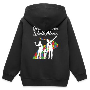 Autismus - Kinder Premium Organic Zip Hoodie - Schwarz - Hinten - AI Model Kid Male (0cm)