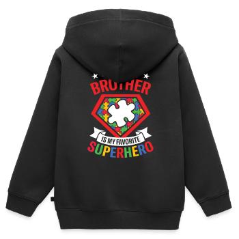 Autismus Awareness Day Autist Geschenk - Kinder Premium Organic Zip Hoodie - Schwarz - Hinten - AI Model Kid Male (0cm)