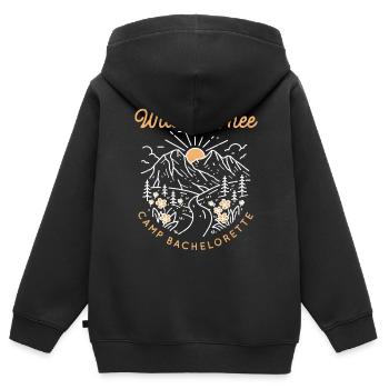 Junggesellin - Kinder Premium Organic Zip Hoodie - Schwarz - Hinten - AI Model Kid Male (0cm)