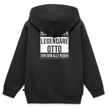 Ich bin dieser legendäre für Otto - Kinder Premium Organic Zip Hoodie - Schwarz - Hinten - AI Model Kid Male (0cm)