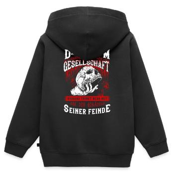Wikinger Tshirt Viking Valhalla Walhalla Gott Odin - Kinder Premium Organic Zip Hoodie - Schwarz - Hinten - AI Model Kid Male (0cm)