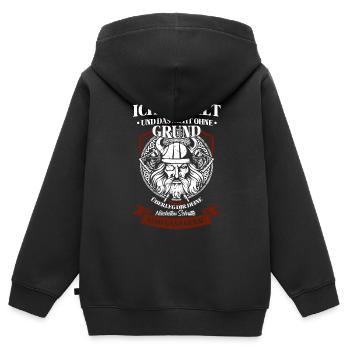 Wikinger Tshirt Viking Valhalla Walhalla Gott Odin - Kinder Premium Organic Zip Hoodie - Schwarz - Hinten - AI Model Kid Male (0cm)