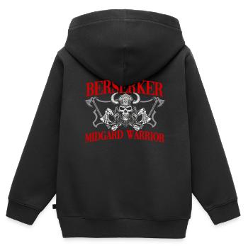 Wikinger Tshirt Viking Valhalla Walhalla Gott Odin - Kinder Premium Organic Zip Hoodie - Schwarz - Hinten - AI Model Kid Male (0cm)