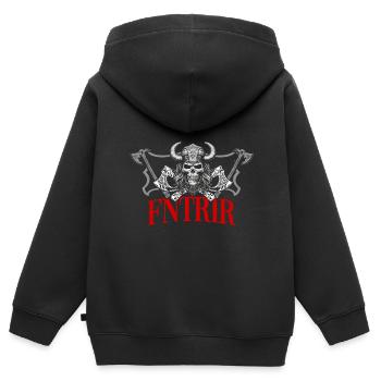 Wikinger Tshirt Viking Valhalla Walhalla Gott Odin - Kinder Premium Organic Zip Hoodie - Schwarz - Hinten - AI Model Kid Male (0cm)