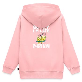 Budgie Bird Pet Parakeet Gift - Kids Premium Organic Zip-up Hoodie - rose - Back - AI Model Kid Female (0cm)
