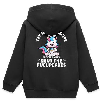 Cupcake - Sweat Premium à capuche zippé enfant bio - noir - Dos - AI Model Kid Male (0cm)