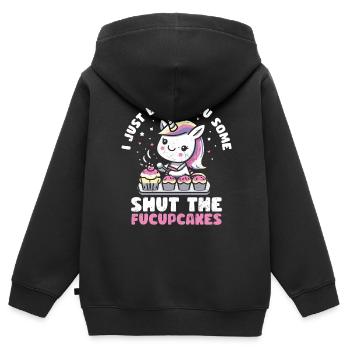 Cupcake - Sweat Premium à capuche zippé enfant bio - noir - Dos - AI Model Kid Male (0cm)