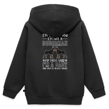 Dobermann - Kinder Premium Organic Zip Hoodie - Schwarz - Hinten - AI Model Kid Male (0cm)