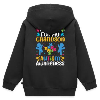 Autismus Awareness Day Autist Geschenk - Kinder Premium Organic Zip Hoodie - Schwarz - Hinten - AI Model Kid Male (0cm)