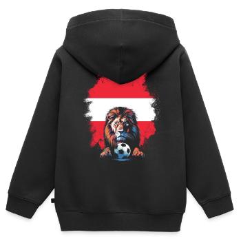 Autriche Autriche Vienne Styrie Tyrol - Sweat Premium à capuche zippé enfant bio - noir - Dos - AI Model Kid Male (0cm)