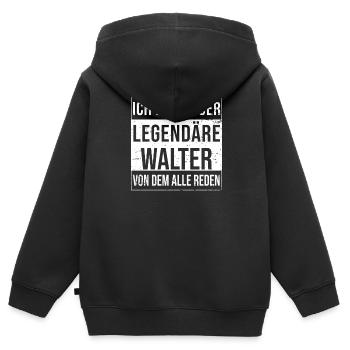 Je suis cette légende pour Walter - Sweat Premium à capuche zippé enfant bio - noir - Dos - AI Model Kid Male (0cm)