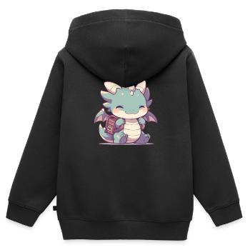 Dragon Schulranzen Dragon Kids - Kinder Premium Organic Zip Hoodie - Schwarz - Hinten - AI Model Kid Male (0cm)