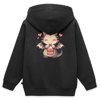 Dragon Schulranzen Dragon Kids - Kinder Premium Organic Zip Hoodie - Schwarz - Hinten - AI Model Kid Male (0cm)