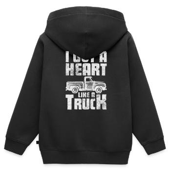 Pays - Sweat Premium à capuche zippé enfant bio - noir - Dos - AI Model Kid Male (0cm)