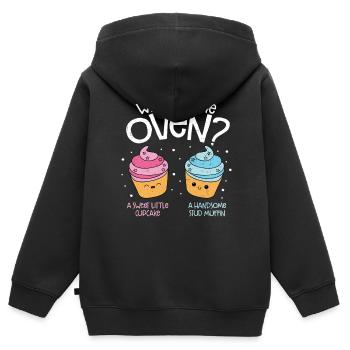 Cupcake - Sweat Premium à capuche zippé enfant bio - noir - Dos - AI Model Kid Male (0cm)