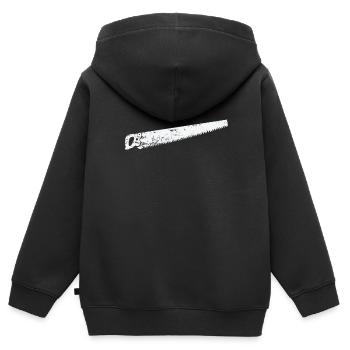 grande scie pour le travail - Sweat Premium à capuche zippé enfant bio - noir - Dos - AI Model Kid Male (0cm)