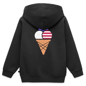 Eiscreme - Kinder Premium Organic Zip Hoodie - Schwarz - Hinten - AI Model Kid Male (0cm)