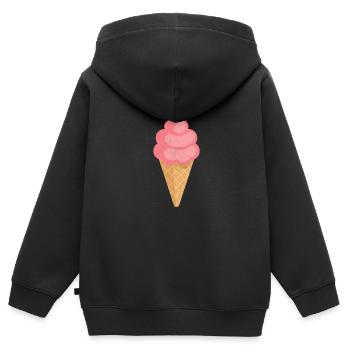 Eiscreme - Kinder Premium Organic Zip Hoodie - Schwarz - Hinten - AI Model Kid Male (0cm)