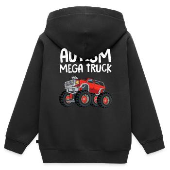 Autismus - Kinder Premium Organic Zip Hoodie - Schwarz - Hinten - AI Model Kid Male (0cm)