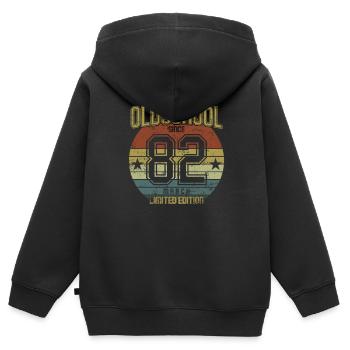 March 1982 - Birthday in March Oldschool - Kids Premium Organic Zip-up Hoodie - black - Back - AI Model Kid Male (0cm)