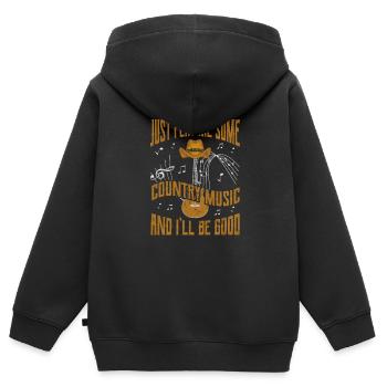 Pays - Sweat Premium à capuche zippé enfant bio - noir - Dos - AI Model Kid Male (0cm)