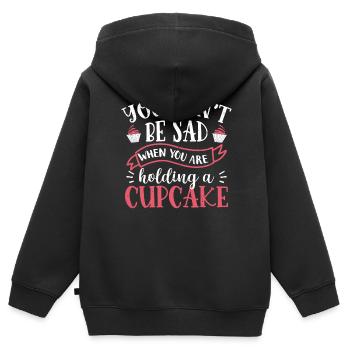 Cupcake - Sweat Premium à capuche zippé enfant bio - noir - Dos - AI Model Kid Male (0cm)