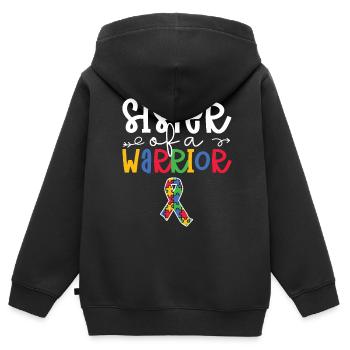 Autismus Awareness Day Autist Geschenk - Kinder Premium Organic Zip Hoodie - Schwarz - Hinten - AI Model Kid Male (0cm)