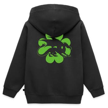 Drache St. Patricks Day Irish Shemrock - Kinder Premium Organic Zip Hoodie - Schwarz - Hinten - AI Model Kid Male (0cm)