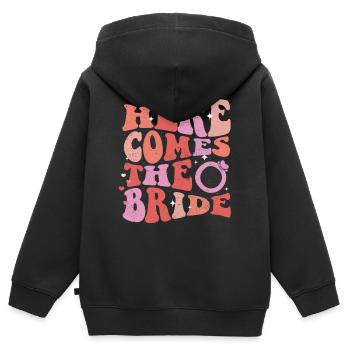 Junggesellin - Kinder Premium Organic Zip Hoodie - Schwarz - Hinten - AI Model Kid Male (0cm)