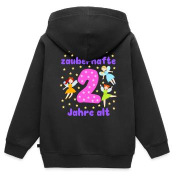 Ich bin zauberhafte 2 Feen Magie Fantasie Mädchen - Kinder Premium Organic Zip Hoodie - Schwarz - Hinten - AI Model Kid Male (0cm)